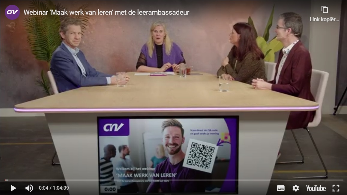 Terugkijken webinar ‘Maak werk van leren’ met de leerambassadeur